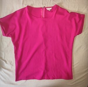 Pink blouse top with zipper detail in back